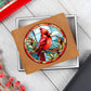 Christmas Red Cardinal Stained Glass Design 018 - Leather Wallet