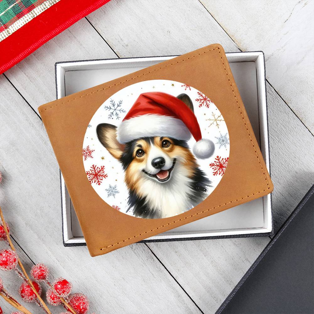 Christmas Dog - Cardigan Welsh Corgi - Leather Wallet