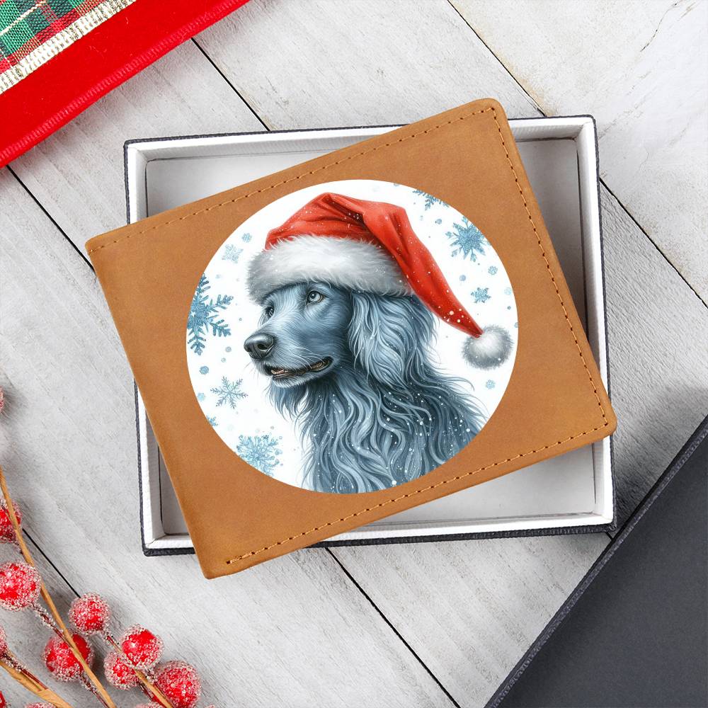 Christmas Dog - Blue Lacy - Leather Wallet