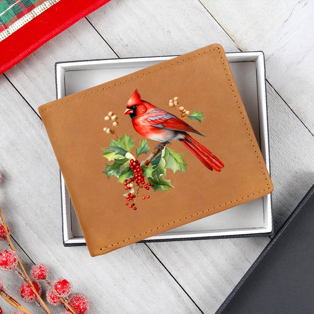 Christmas Cardinal 003 - Leather Wallet