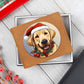Dog Stained Glass Christmas Design 029 - Leather Wallet