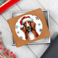 Christmas Dog - Irish Red and White Setter - Leather Wallet