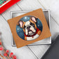 Dog Stained Glass Christmas Design 017 - Leather Wallet
