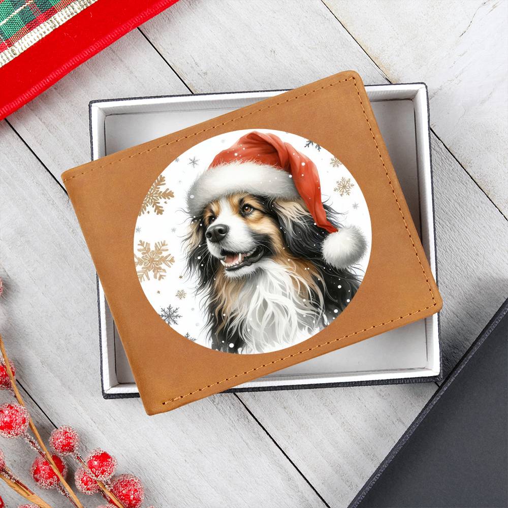 Christmas Dog - Barbet - Leather Wallet