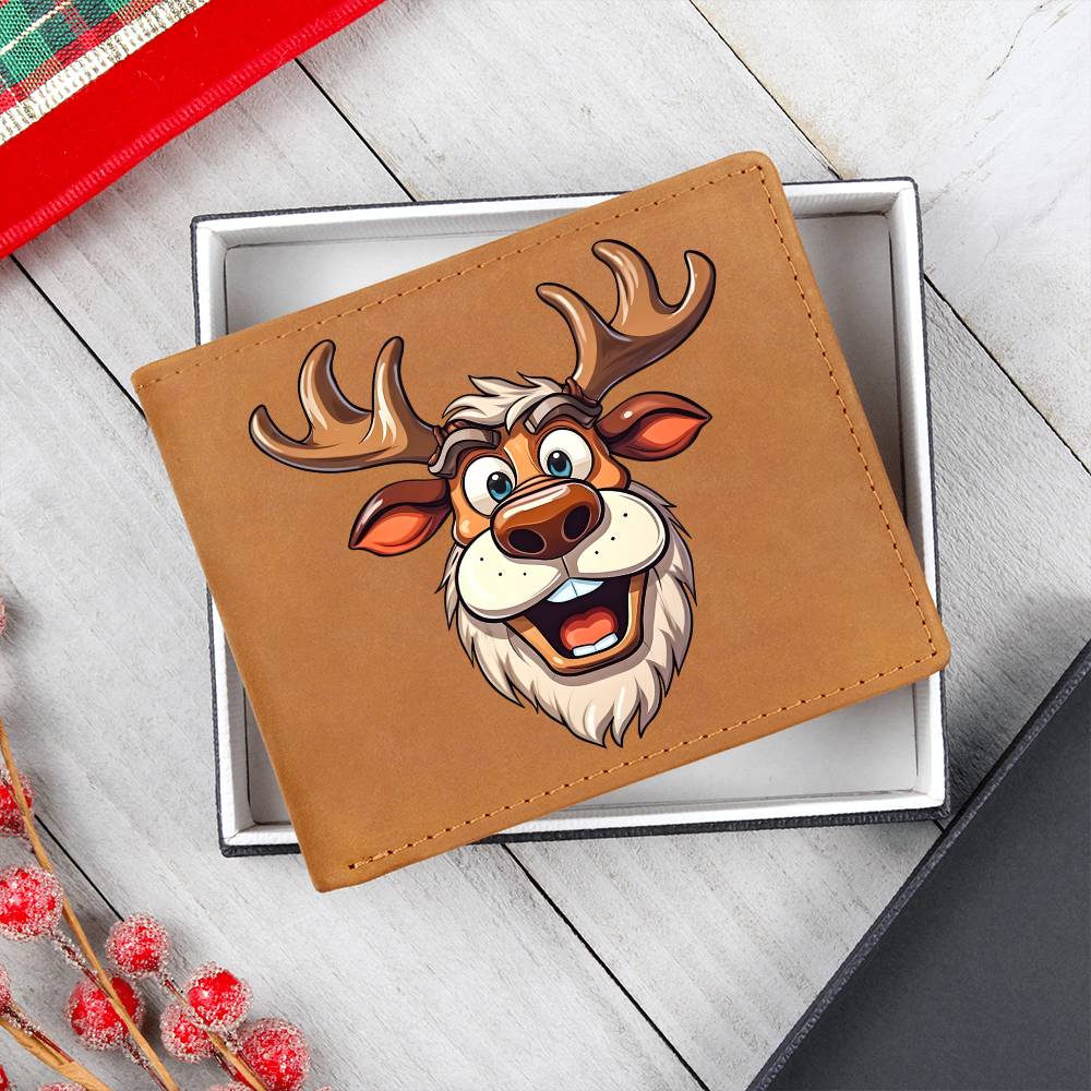 Funny Reindeer Face 08 - Leather Wallet