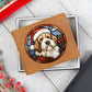 Dog Stained Glass Christmas Design 034 - Leather Wallet