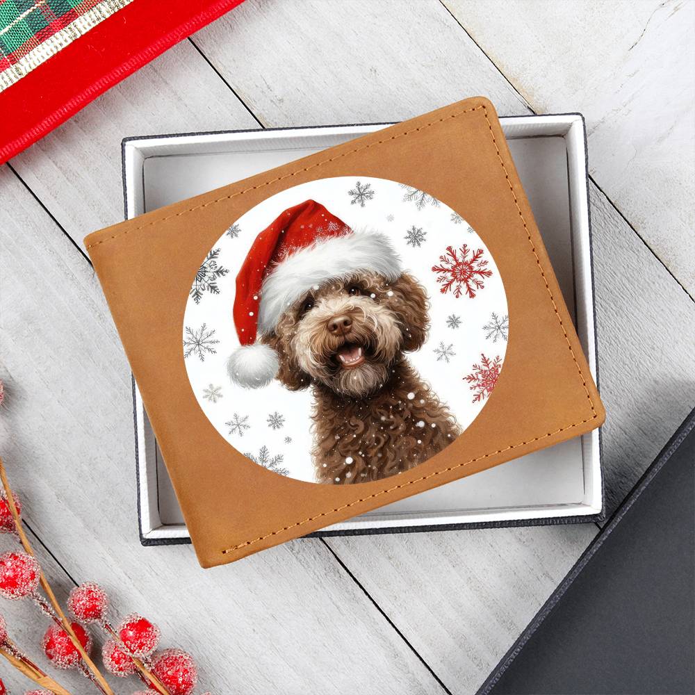 Christmas Dog - Lagotto Romagnolo - Leather Wallet