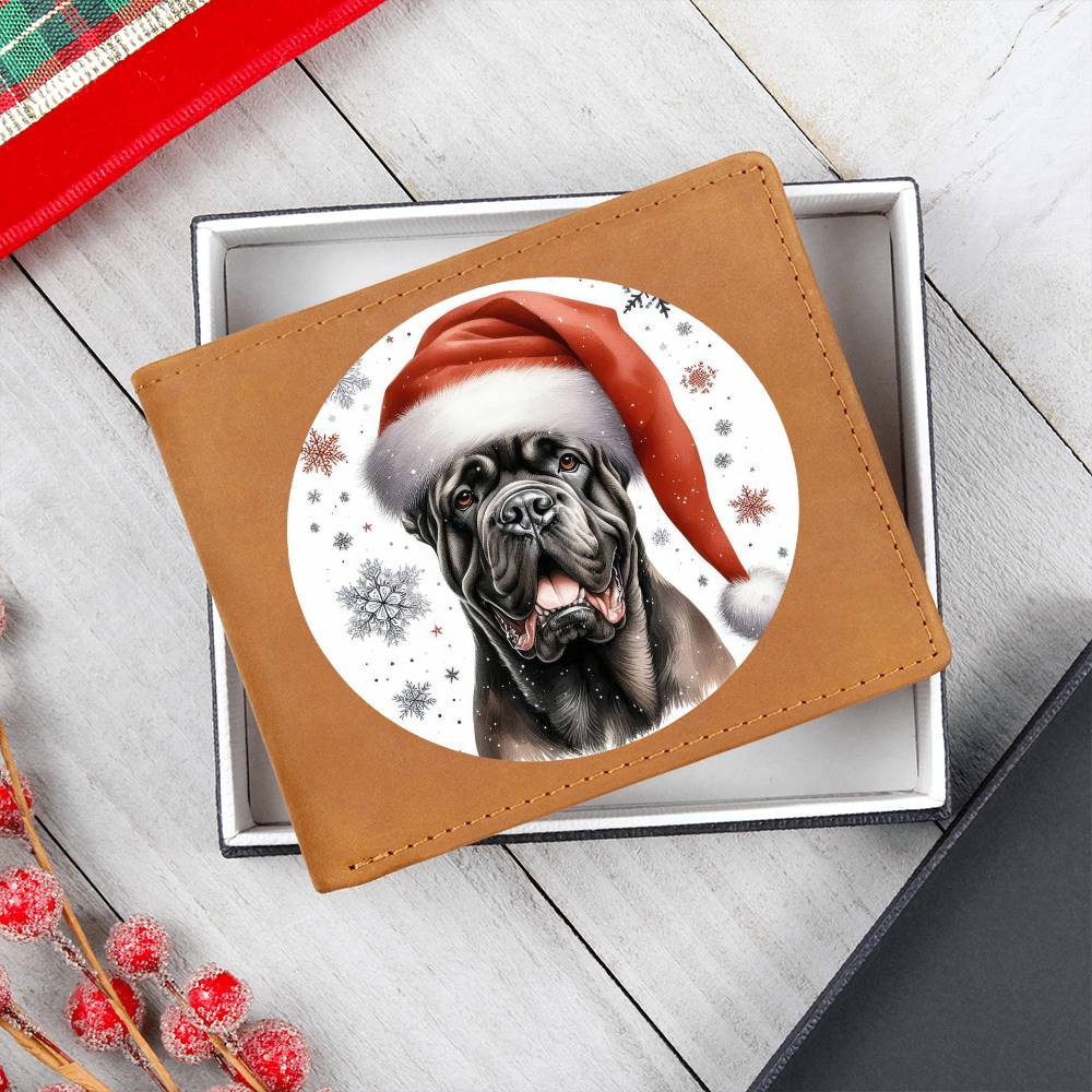 Christmas Dog - Cane Corso - Leather Wallet