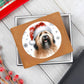 Christmas Dog - Briard - Leather Wallet