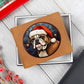 Dog Stained Glass Christmas Design 020 - Leather Wallet