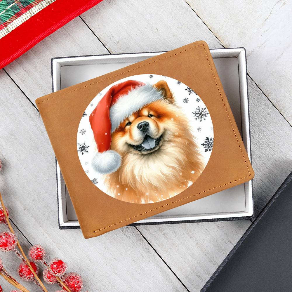 Christmas Dog - Chow Chow - Leather Wallet