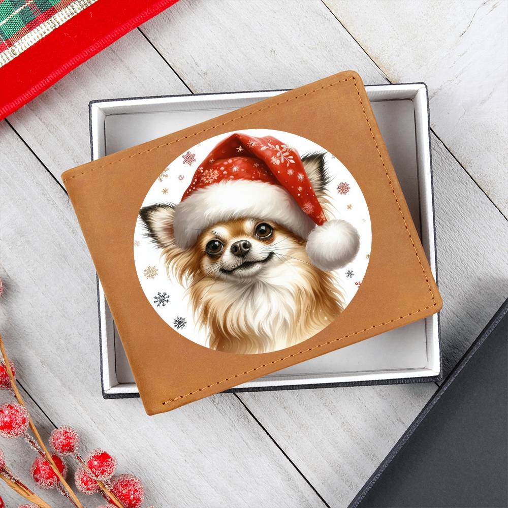Christmas Dog - Chihuahua - Leather Wallet