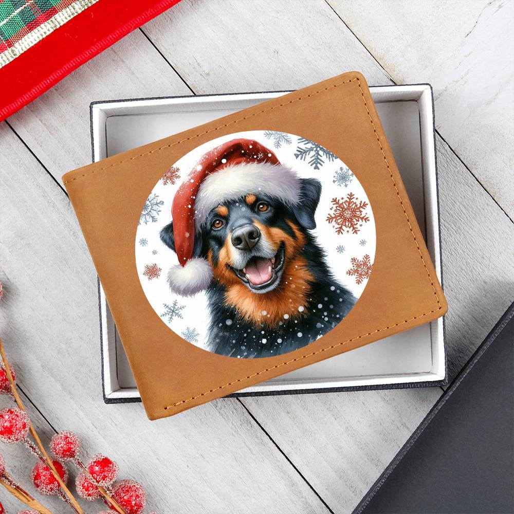 Christmas Dog - Beauceron - Leather Wallet