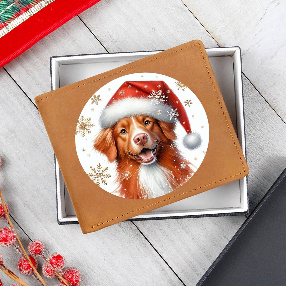 Christmas Dog - Nova Scotia Duck Tolling Retriever - Leather Wallet