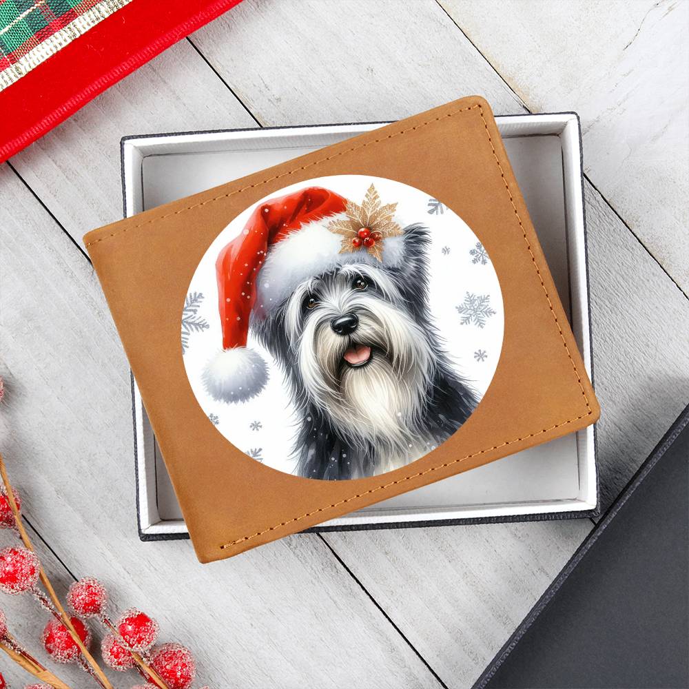 Christmas Dog - Sealyham Terrier - Leather Wallet