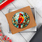 Christmas Red Cardinal Stained Glass Design 020 - Leather Wallet