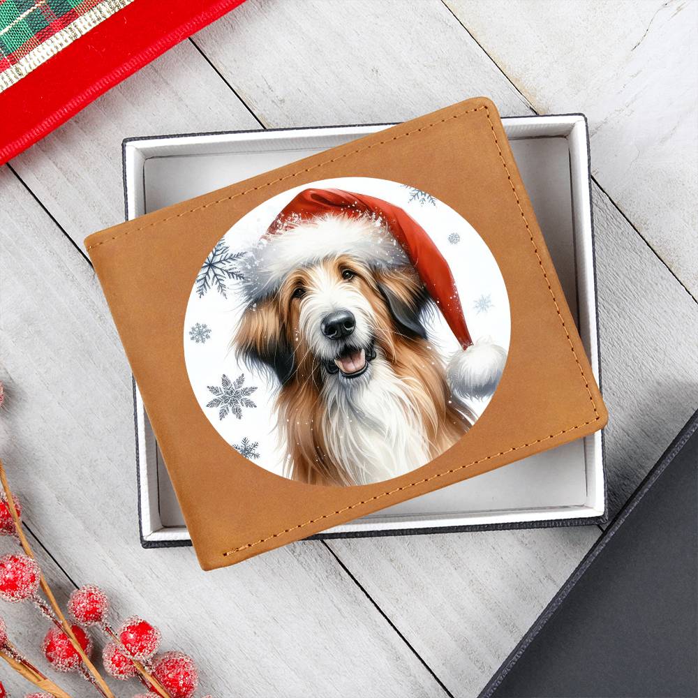 Christmas Dog - Berger Picard - Leather Wallet