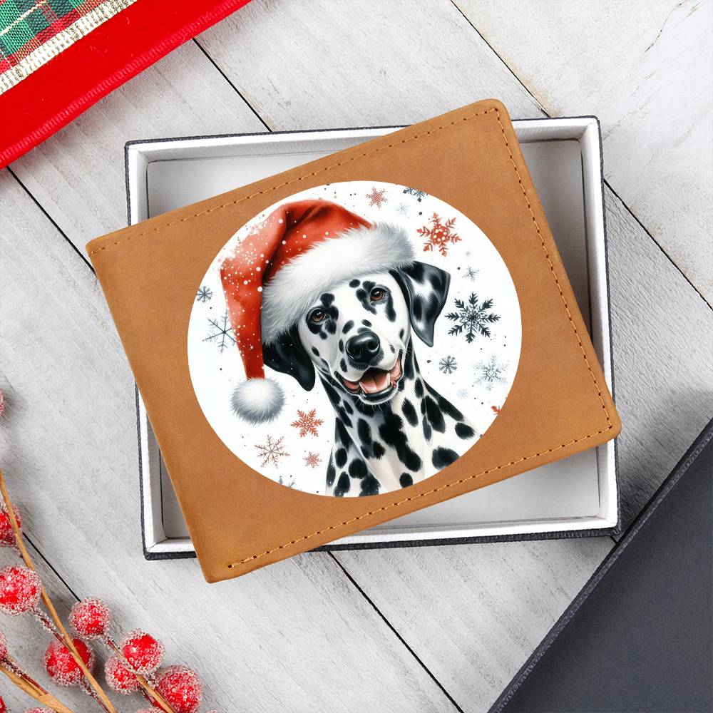 Christmas Dog - Dalmatian - Leather Wallet