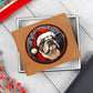Dog Stained Glass Christmas Design 015 - Leather Wallet