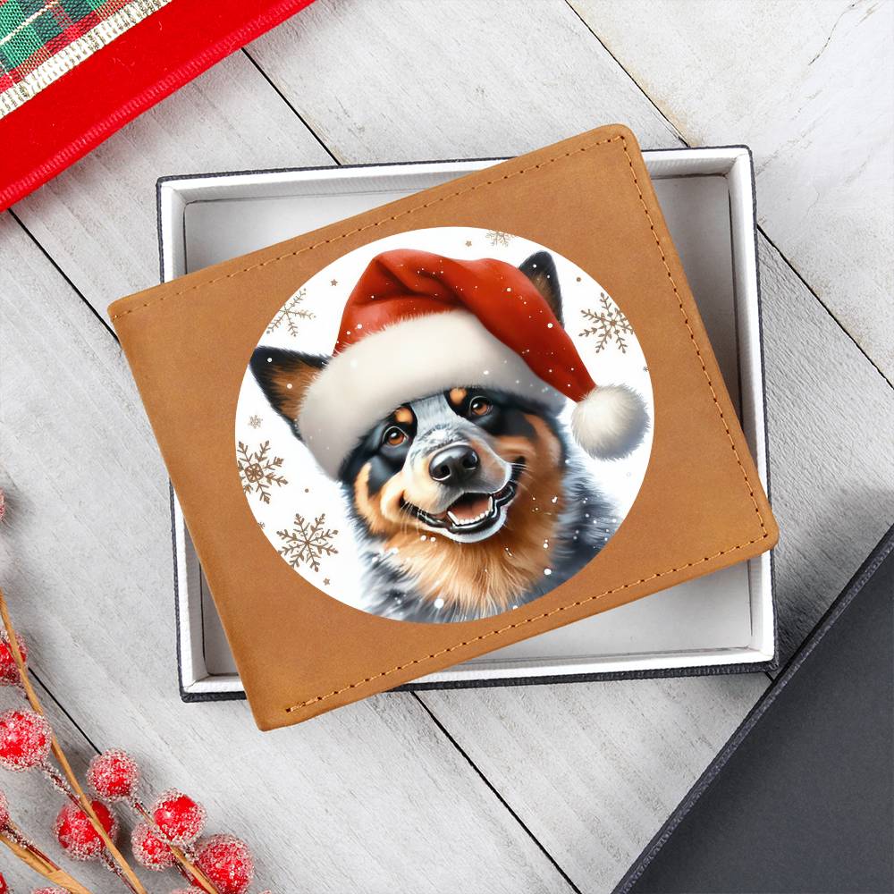 Christmas Dog - Australian Cattle Dog - Leather Wallet