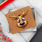 Funny Reindeer Face 12 - Leather Wallet