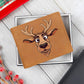 Funny Reindeer Face 13 - Leather Wallet