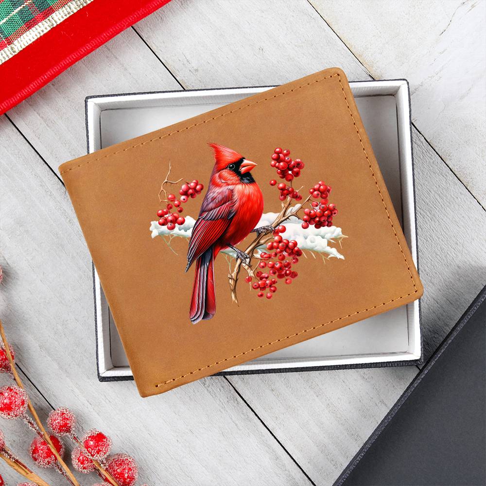 Christmas Cardinal 009 - Leather Wallet