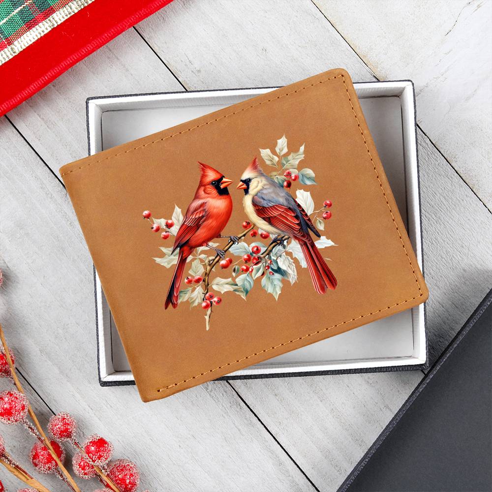 Christmas Cardinal 014 - Leather Wallet