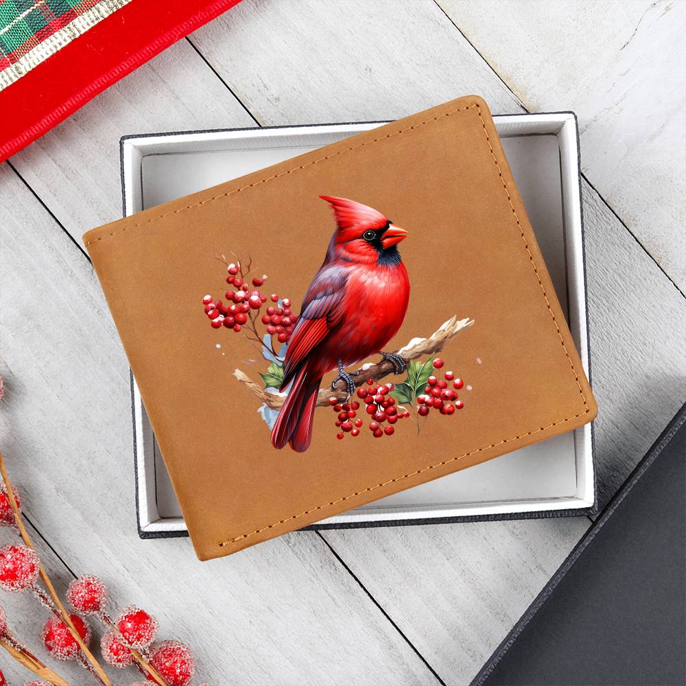 Christmas Cardinal 010 - Leather Wallet