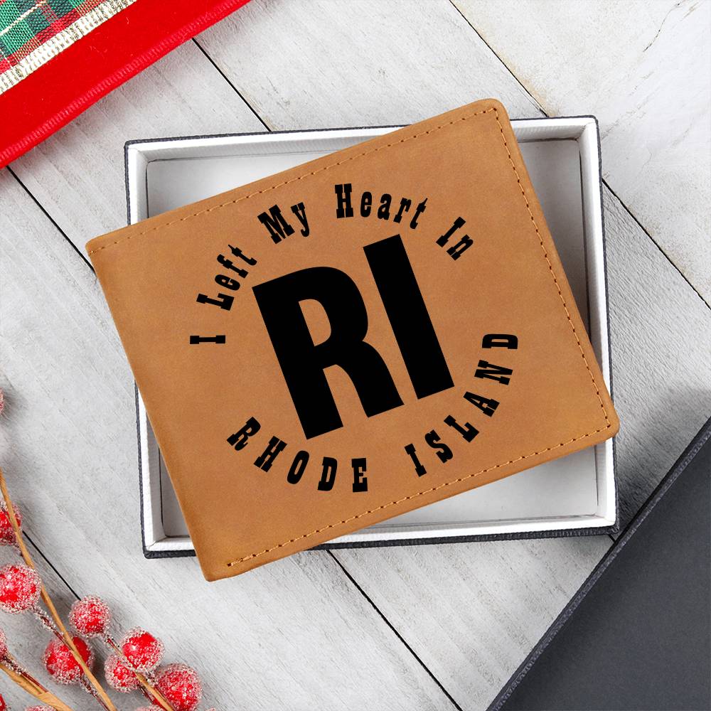 Heart In Rhode Island v01 - Leather Wallet