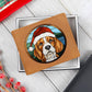Dog Stained Glass Christmas Design 023 - Leather Wallet