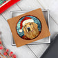 Dog Stained Glass Christmas Design 010 - Leather Wallet