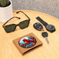 Christmas Red Cardinal Stained Glass Design 017 - Leather Wallet