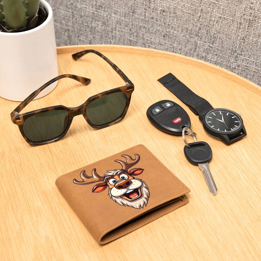 Funny Reindeer Face 08 - Leather Wallet