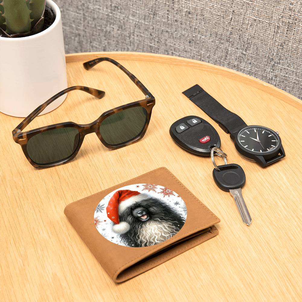 Christmas Dog - Puli - Leather Wallet