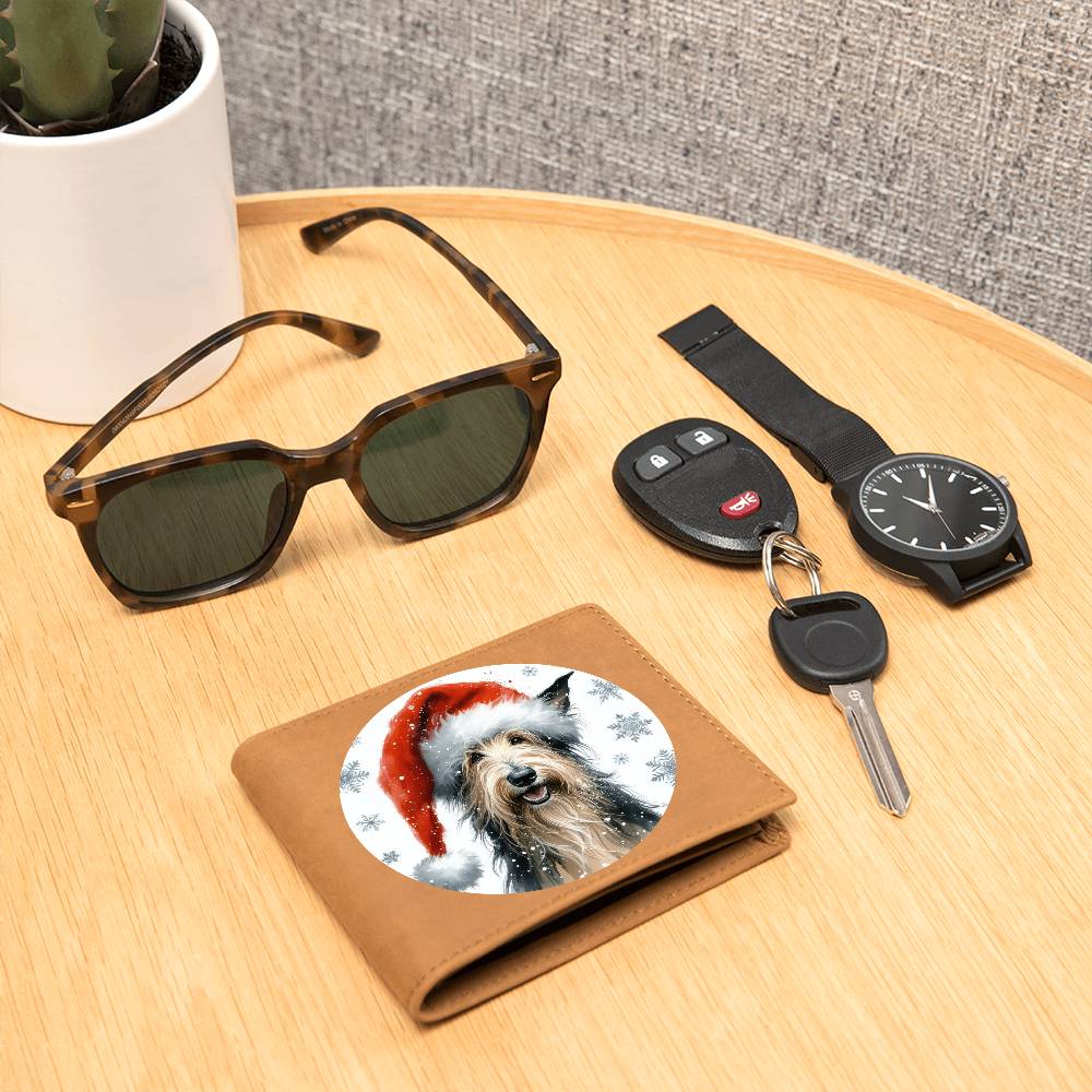 Christmas Dog - Scottish Deerhound - Leather Wallet