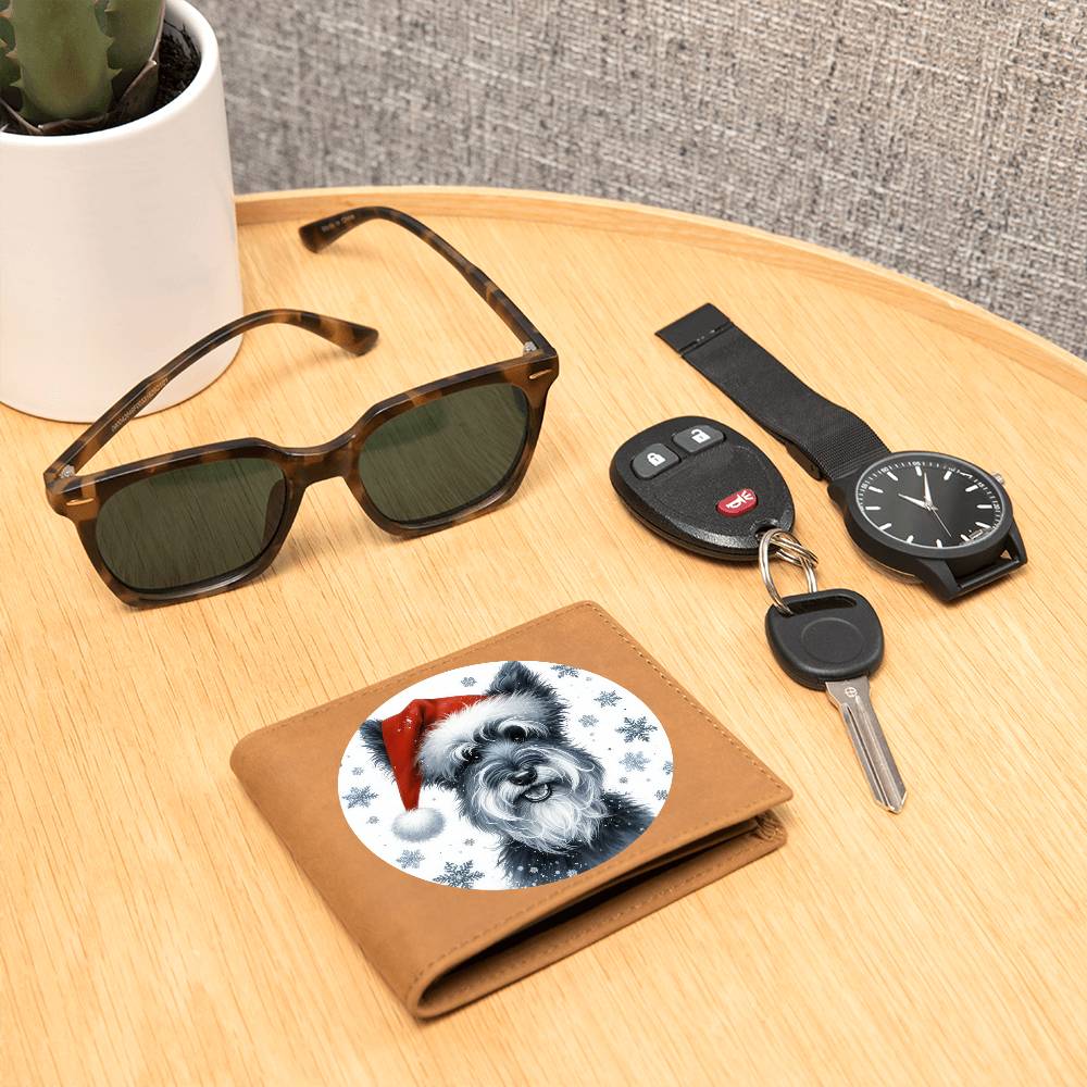 Christmas Dog - Kerry Blue Terrier - Leather Wallet