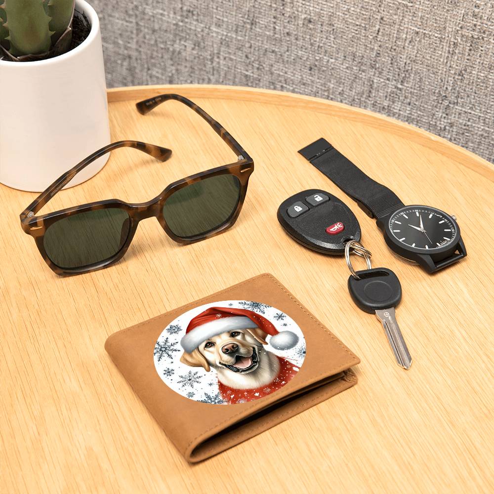 Christmas Dog - Labrador Bulldog  - Leather Wallet