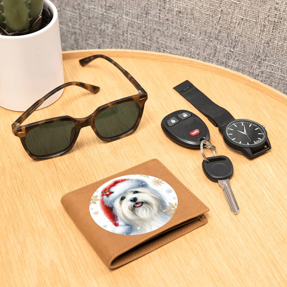Christmas Dog - Coton De Tulear - Leather Wallet