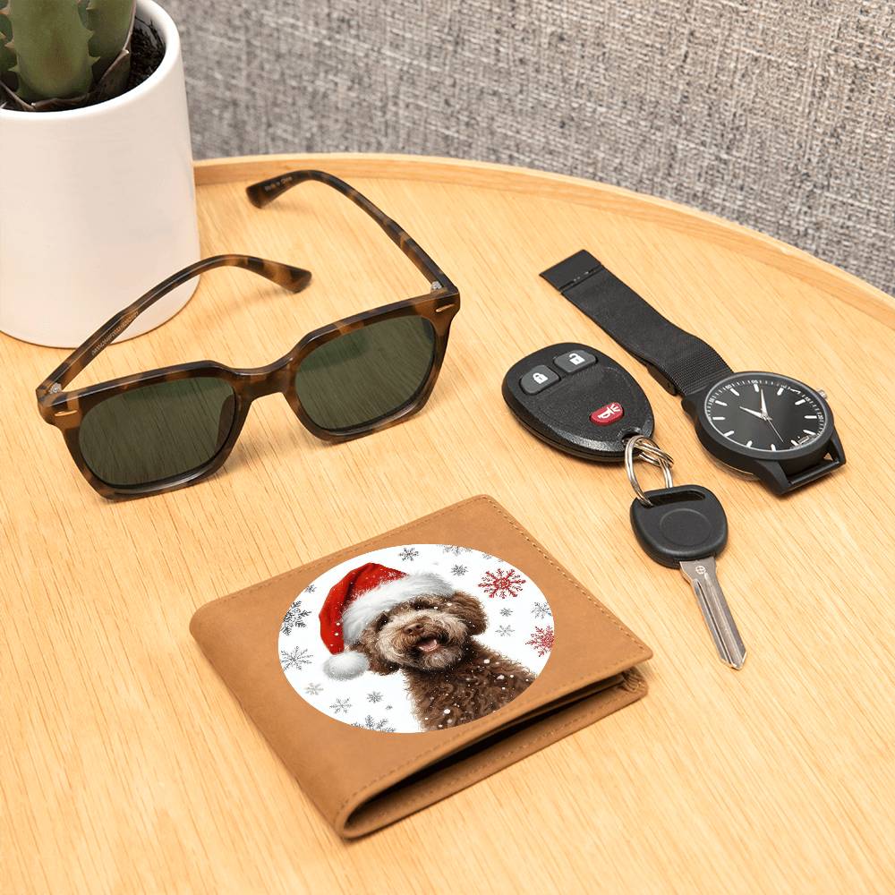 Christmas Dog - Lagotto Romagnolo - Leather Wallet