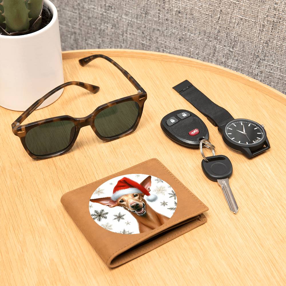 Christmas Dog - Pharaoh Hound - Leather Wallet
