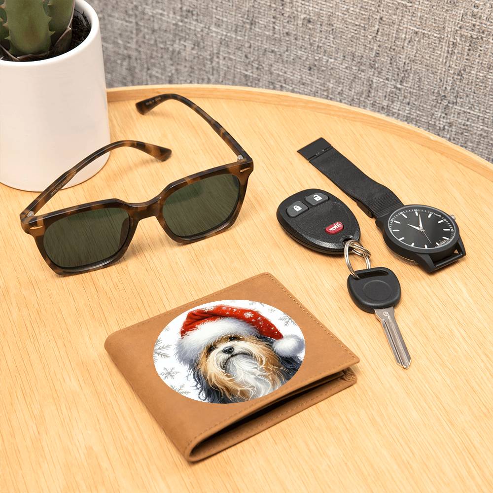 Christmas Dog - Lowchen - Leather Wallet