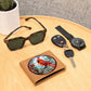 Christmas Red Cardinal Stained Glass Design 014 - Leather Wallet