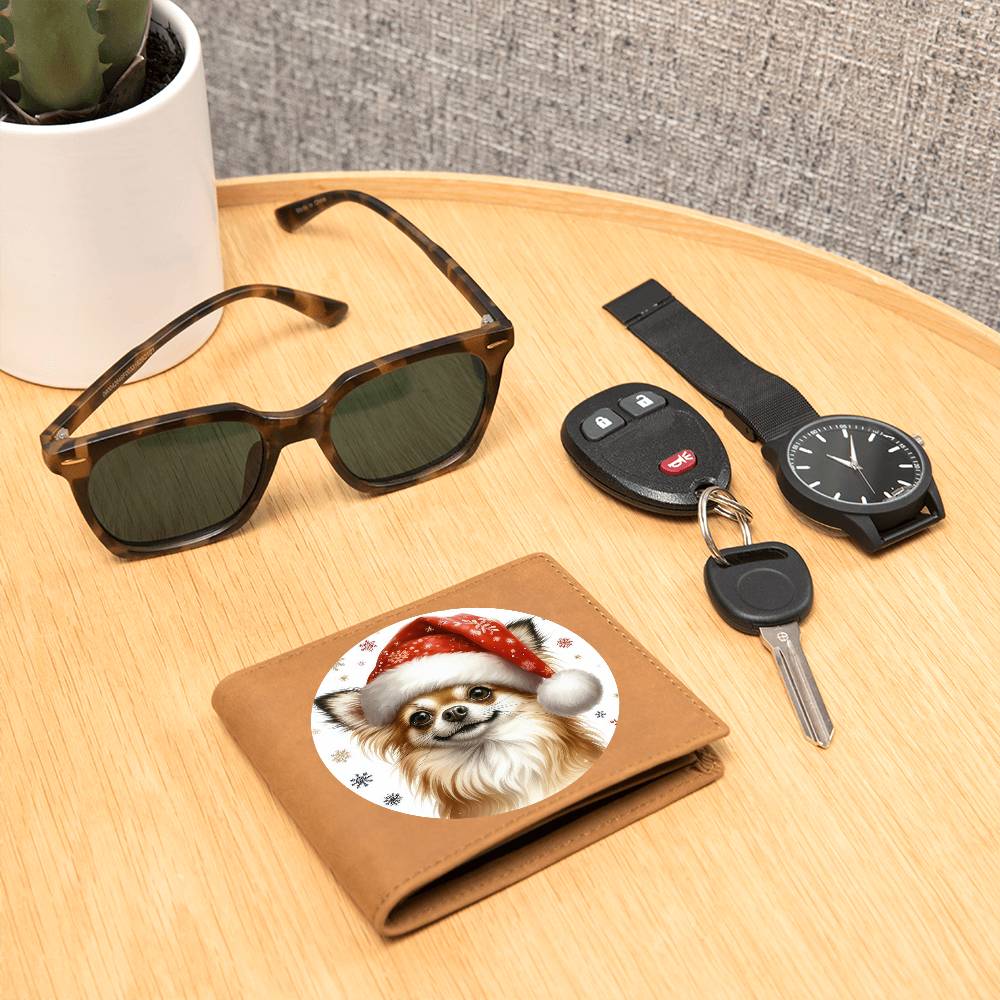 Christmas Dog - Chihuahua - Leather Wallet