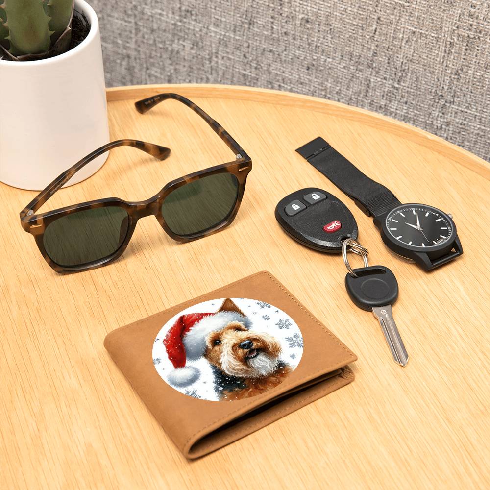 Christmas Dog - Welsh Terrier - Leather Wallet