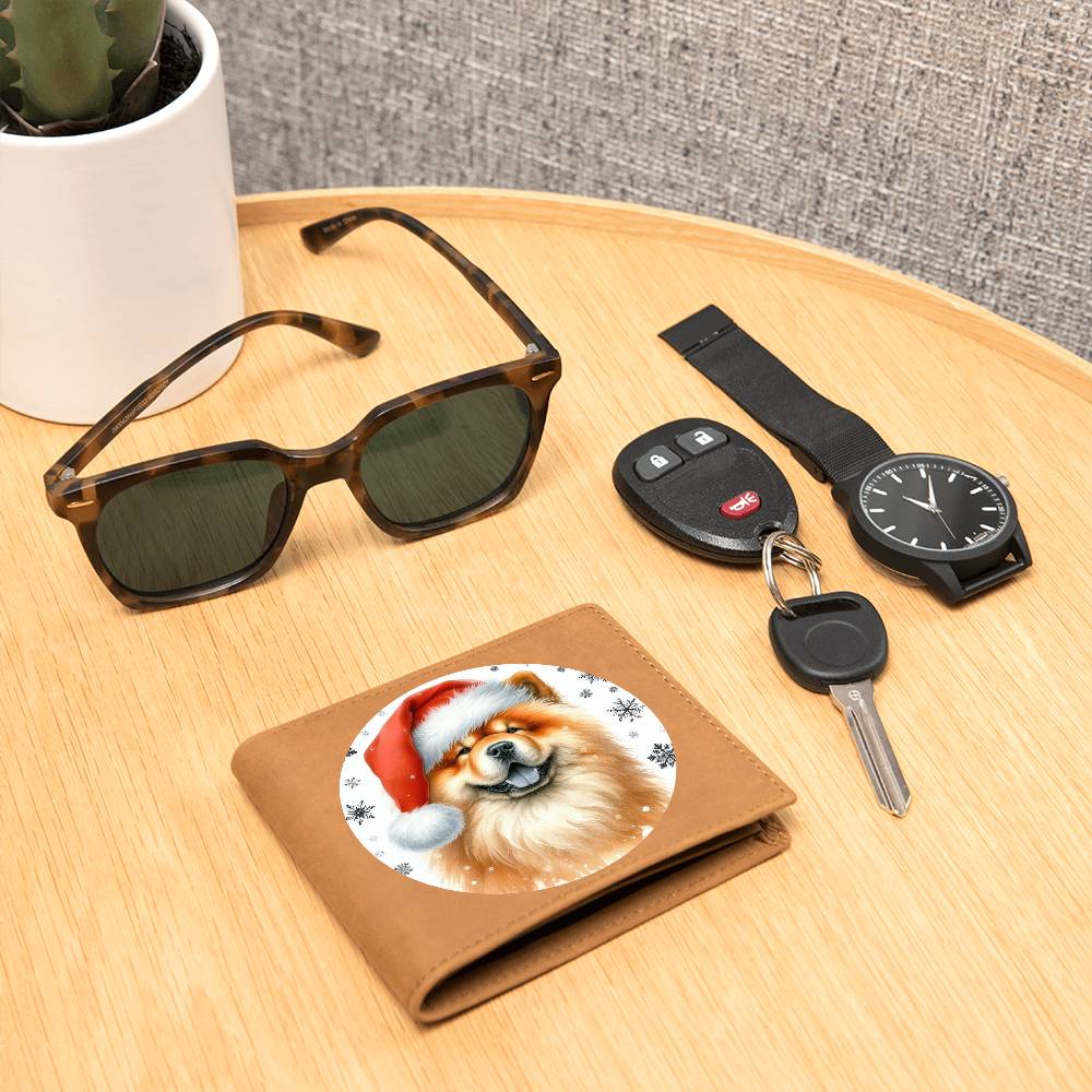 Christmas Dog - Chow Chow - Leather Wallet