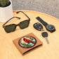 Christmas Red Cardinal Stained Glass Design 032 - Leather Wallet