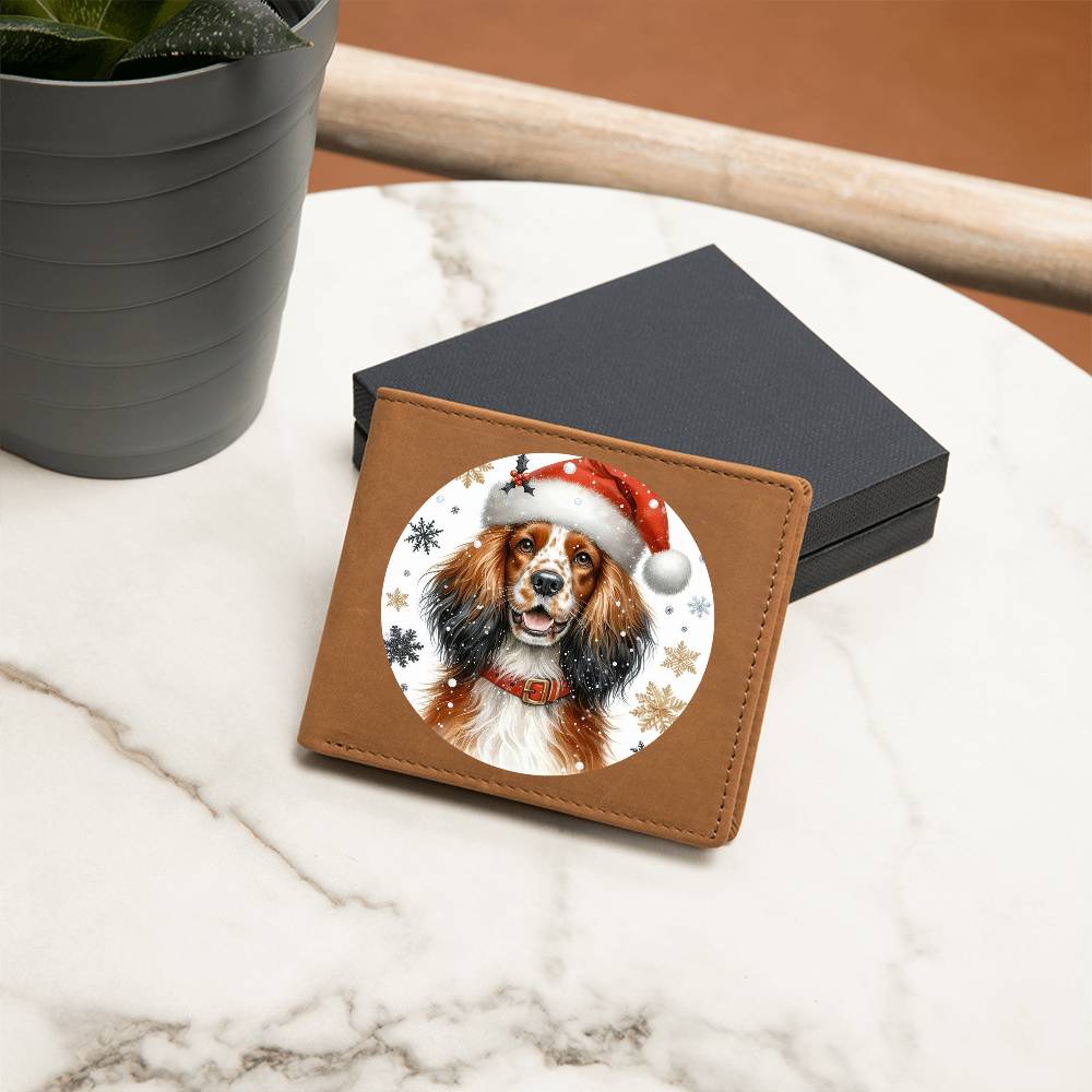 Christmas Dog - Sussex Spaniel - Leather Wallet
