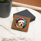 Dog Stained Glass Christmas Design 028 - Leather Wallet
