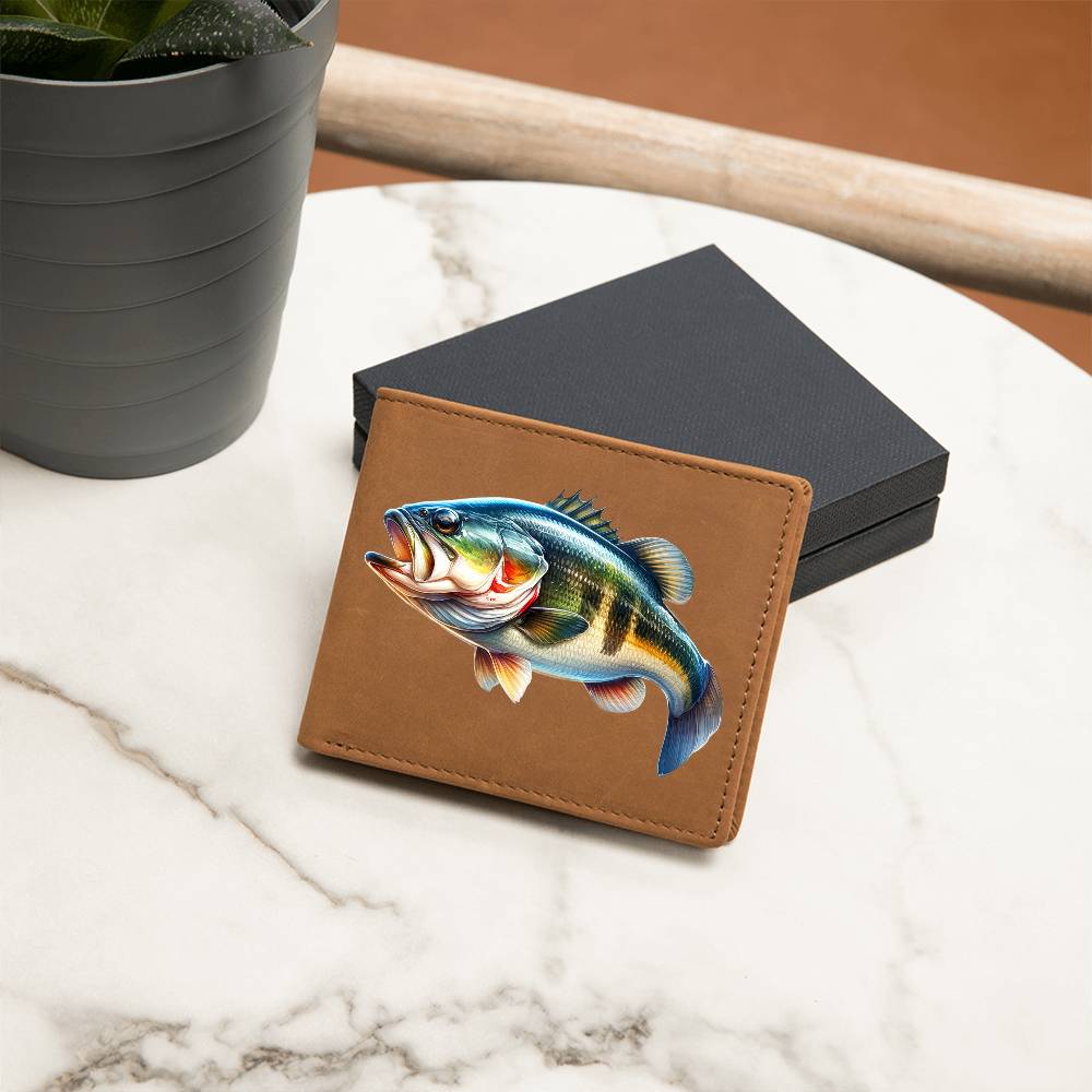 Gone Bass Fishing 10 - Leather Wallet